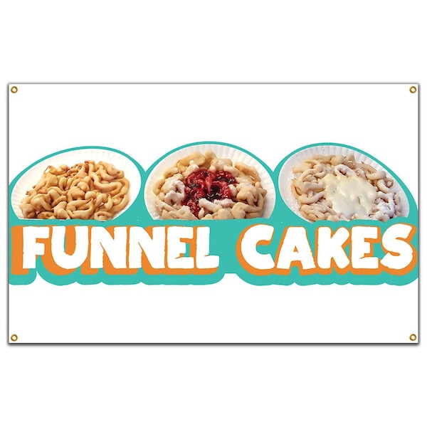 Signmission Funnel Cakes Banner Concession Stand Food Truck Single Sided B-96 Funnel Cakes19 - main